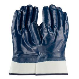 PIP Global Safety® Large ArmorTuff® Blue Smooth Nitrile Full Coated Work Gloves With Cotton Liner And Safety Cuff PIP Global Safety® Large ArmorTuff® Blue Smooth Nitrile Full Coated Work Gloves With Cotton Liner And Safety Cuff