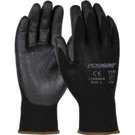 PIP Global Safety® Small G-Tek® PosiGrip® 15 Gauge Black Foam Nitrile Palm And Finger Coated Work Gloves With Nylon Liner And Knit Wrist