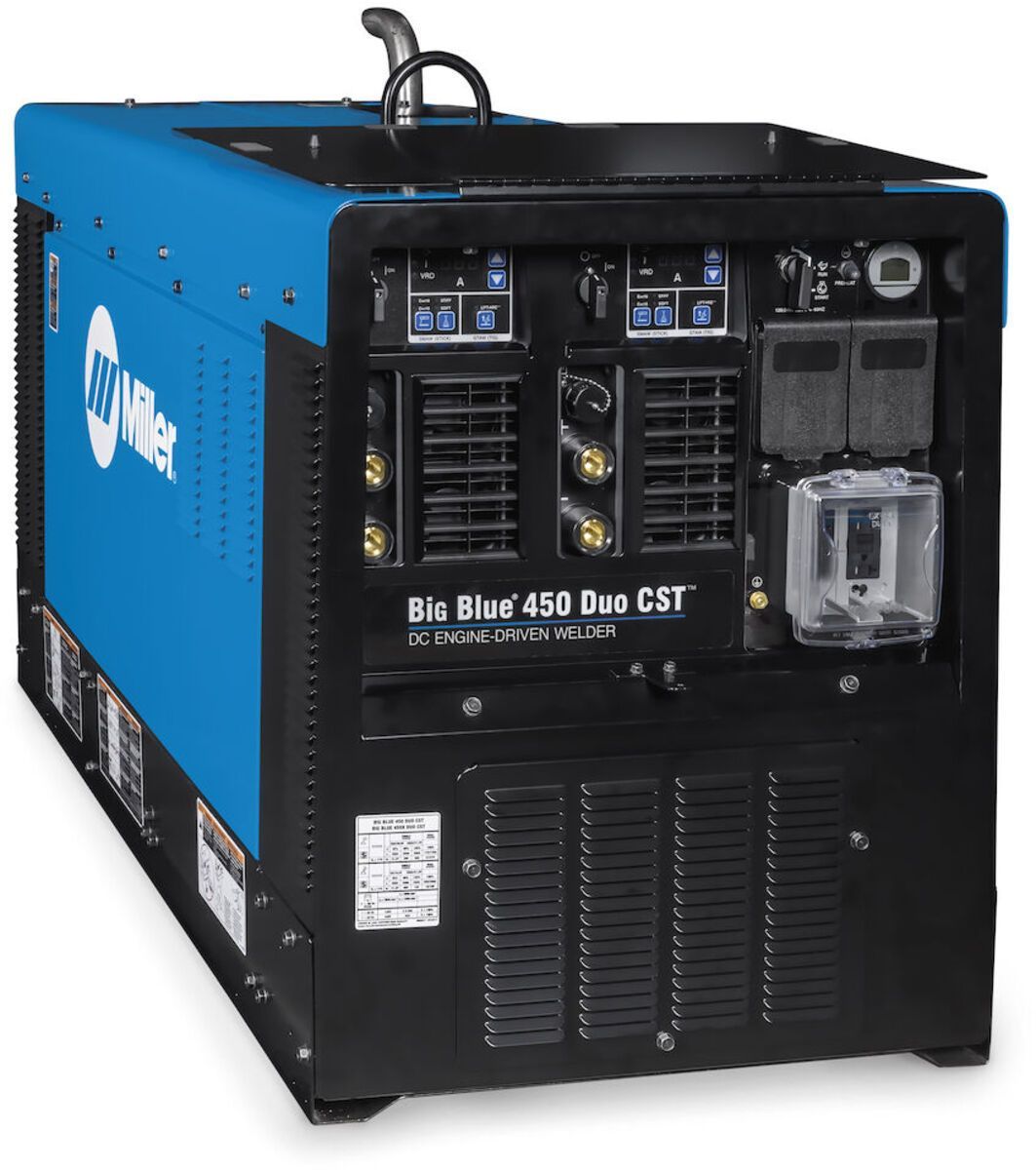 Miller® Big Blue® 450 Duo CST™ 3 Phase CC Engine-Driven Welder With Dual Weld Output, Trailer With Document Holder And Accessory Package