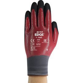 Ansell Size 9 EDGE® 48-919 15 Gauge Nitrile Palm Coated Work Gloves With Polyester Liner And Knit Wrist