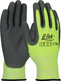PIP Global Safety® Small G-Tek® PolyKor® 15 Gauge Gray Foam Nitrile Palm And Finger Coated Work Gloves With PolyKor® Liner And Knit Wrist PIP Global Safety® Small G-Tek® PolyKor® 15 Gauge Gray Foam Nitrile Palm And Finger Coated Work Gloves With PolyKor® Liner And Knit Wrist