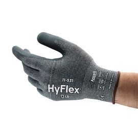 Ansell Size 10 HyFlex® 11-531 Foam Nitrile Palm Coated Work Gloves With Fiber Glass, Nylon, HPPE And Spandex Liner And Knit Wrist Ansell Size 10 HyFlex® 11-531 Foam Nitrile Palm Coated Work Gloves With Fiber Glass, Nylon, HPPE And Spandex Liner And Knit Wrist