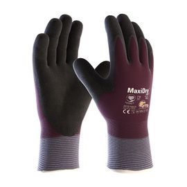 PIP Global Safety® X-Large MaxiDry® Zero™ 15 Gauge Black Micro Foam Double Dipped Nitrile Full Coated Work Gloves With Nylon And Elastane Liner And Knit Wrist PIP Global Safety® X-Large MaxiDry® Zero™ 15 Gauge Black Micro Foam Double Dipped Nitrile Full Coated Work Gloves With Nylon And Elastane Liner And Knit Wrist