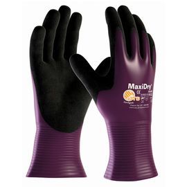 PIP Global Safety® Medium MaxiDry® 18 Gauge Black Micro Foam Nitrile Full Coated Work Gloves With Nylon And Elastane Liner And Knit Wrist PIP Global Safety® Medium MaxiDry® 18 Gauge Black Micro Foam Nitrile Full Coated Work Gloves With Nylon And Elastane Liner And Knit Wrist