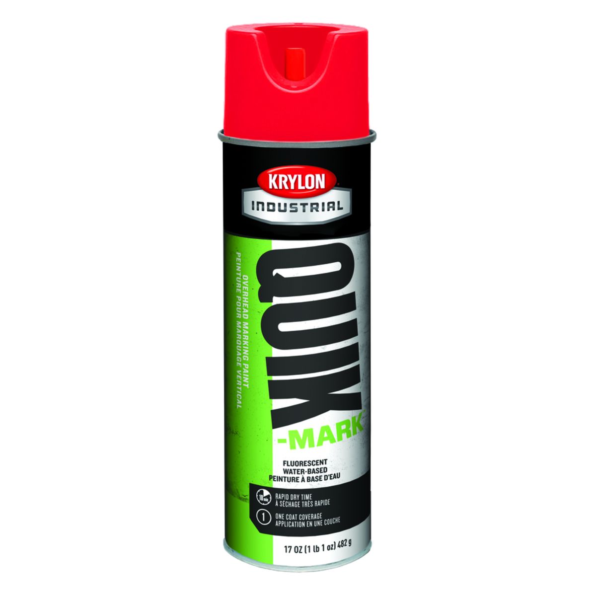 Krylon® 17 Ounce Aerosol Can Flat Fluorescent Red Industrial Quik-Mark™ Water-Based Overhead Marking Paint Krylon® 17 Ounce Aerosol Can Flat Fluorescent Red Industrial Quik-Mark™ Water-Based Overhead Marking Paint