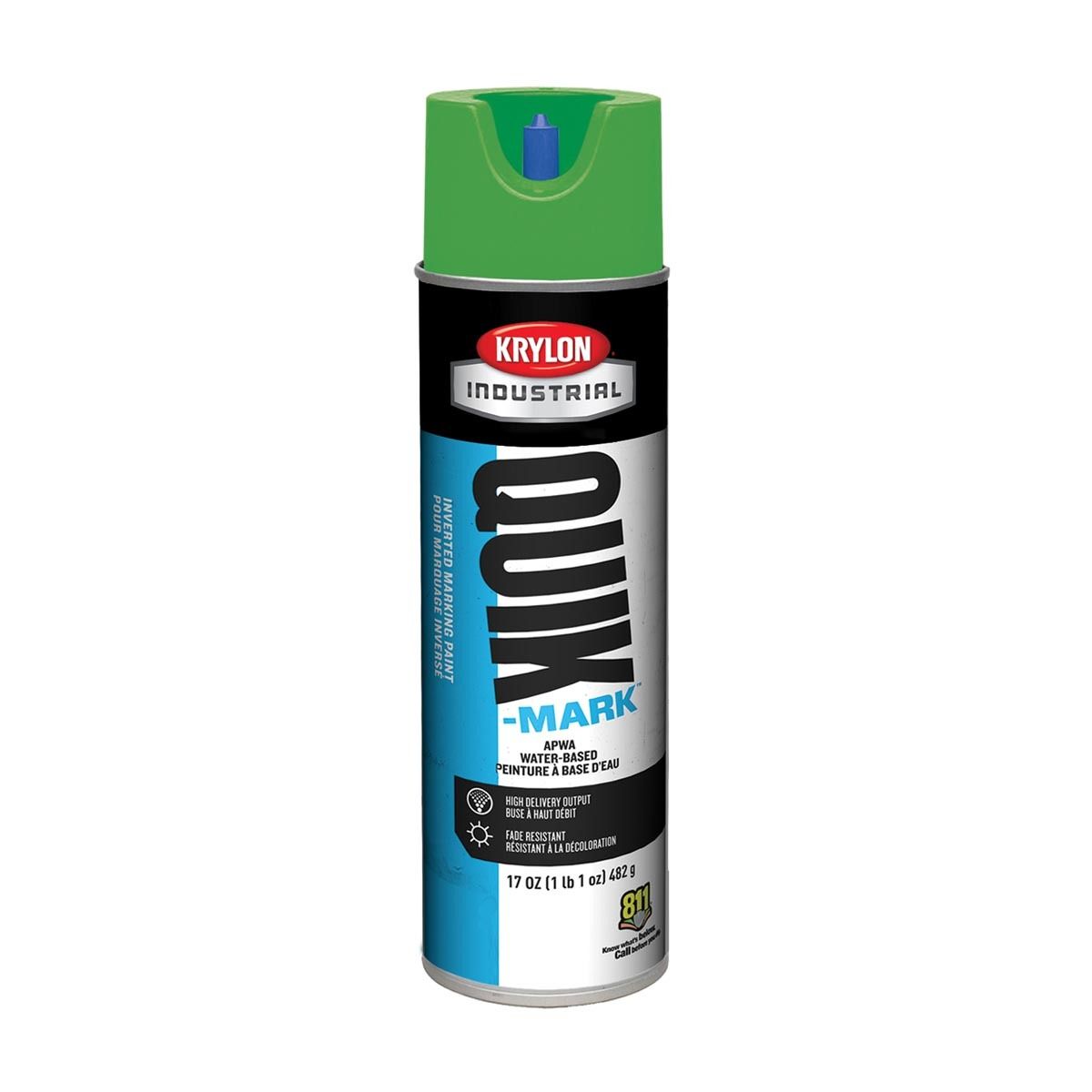 Krylon® 17 Ounce Aerosol Can Flat Green Industrial Quik-Mark™ Water-Based Inverted Marking Paint Krylon® 17 Ounce Aerosol Can Flat Green Industrial Quik-Mark™ Water-Based Inverted Marking Paint