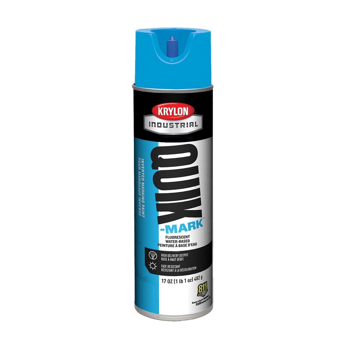 Krylon® 17 Ounce Aerosol Can Flat Hi-Viz Blue Industrial Quik-Mark™ Water-Based Inverted Marking Paint Krylon® 17 Ounce Aerosol Can Flat Hi-Viz Blue Industrial Quik-Mark™ Water-Based Inverted Marking Paint