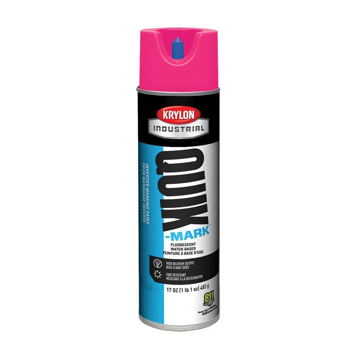 Krylon® 17 Ounce Aerosol Can Flat Hi-Viz Pink Industrial Quik-Mark™ Water-Based Inverted Marking Paint Krylon® 17 Ounce Aerosol Can Flat Hi-Viz Pink Industrial Quik-Mark™ Water-Based Inverted Marking Paint