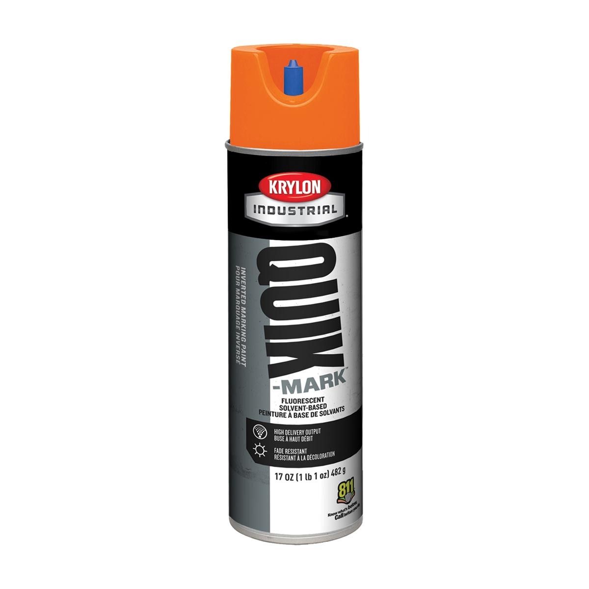 Krylon® 17 Ounce Aerosol Can Flat Hi-Viz Orange Industrial Quik-Mark™ Solvent-Based Inverted Marking Paint Krylon® 17 Ounce Aerosol Can Flat Hi-Viz Orange Industrial Quik-Mark™ Solvent-Based Inverted Marking Paint