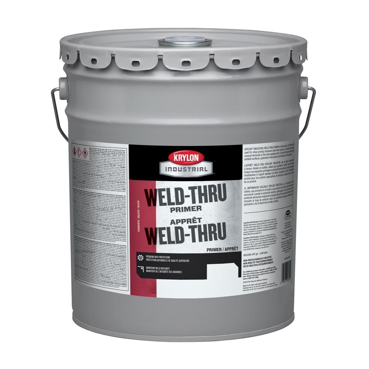 Krylon® 5 Gallon Metal Pail Flat Black Industrial Weld-Thru Primer Krylon® 5 Gallon Metal Pail Flat Black Industrial Weld-Thru Primer