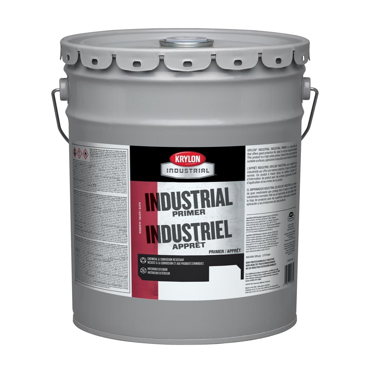 Krylon® 5 Gallon Metal Pail Flat Primer Gray Industrial Primer Krylon® 5 Gallon Metal Pail Flat Primer Gray Industrial Primer