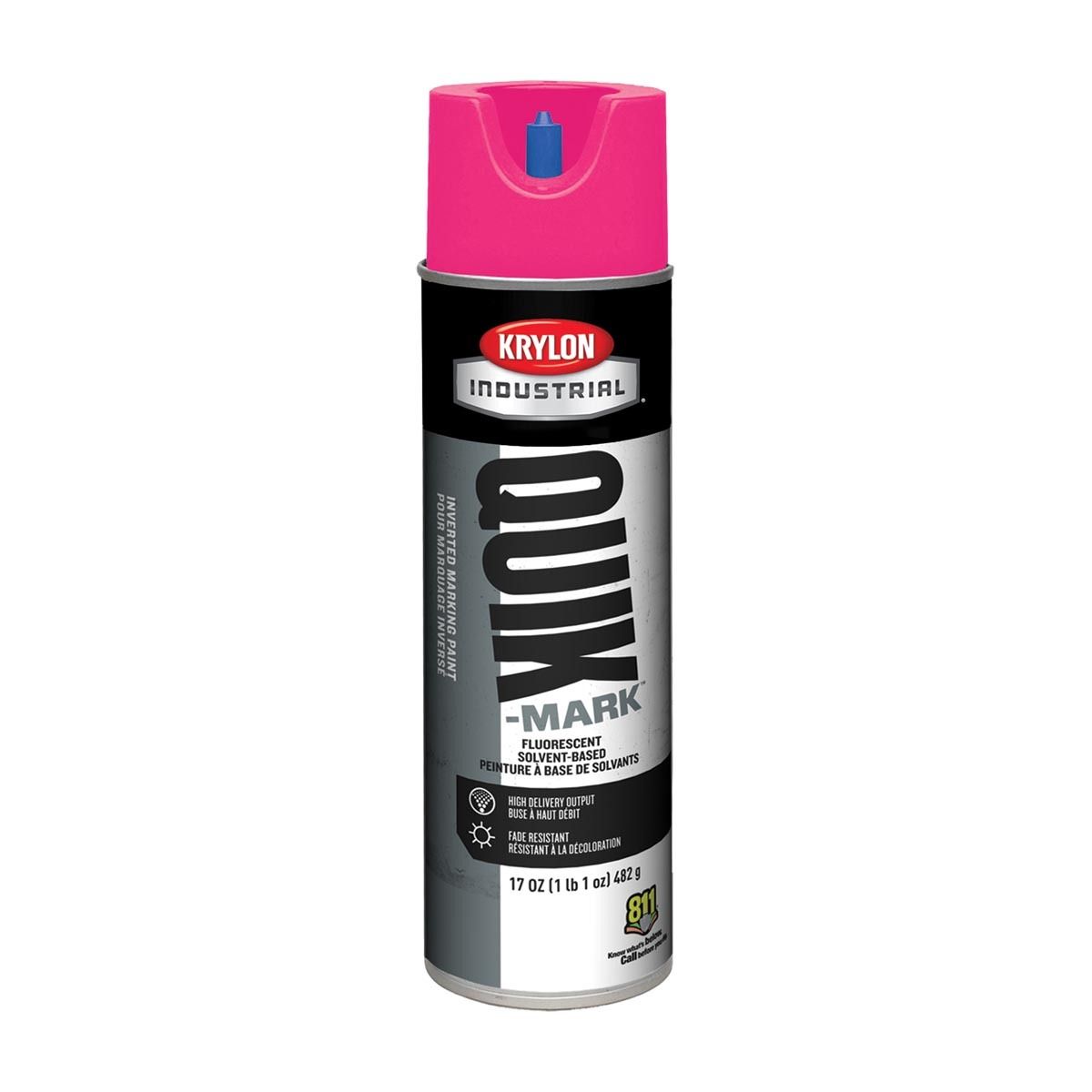 Krylon® 17 Ounce Aerosol Can Flat Hi-Viz Pink Industrial Quik-Mark™ Solvent-Based Inverted Marking Paint Krylon® 17 Ounce Aerosol Can Flat Hi-Viz Pink Industrial Quik-Mark™ Solvent-Based Inverted Marking Paint