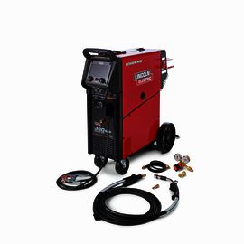 Lincoln Electric® POWER MIG® 360MP Single Phase CC/CV Multi-Process Welder With 208 - 575 Input Voltage, Pulse-on-Pulse® Delivery And Running Cart/Dual Cylinder Rack Lincoln Electric® POWER MIG® 360MP Single Phase CC/CV Multi-Process Welder With 208 - 575 Input Voltage, Pulse-on-Pulse® Delivery And Running Cart/Dual Cylinder Rack