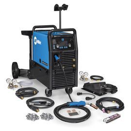 Miller® Multimatic® 235 Single Phase CC/CV Multi-Process Welder With 240 Input Voltage, Auto-Set™ Elite Technology, Running Gear And Accessory Package Miller® Multimatic® 235 Single Phase CC/CV Multi-Process Welder With 240 Input Voltage, Auto-Set™ Elite Technology, Running Gear And Accessory Package