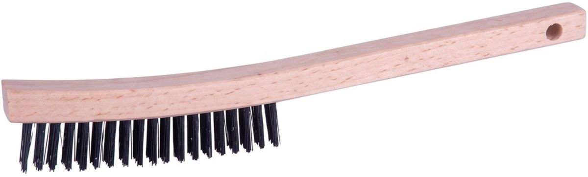 RADNOR™ 6" Stainless Steel Scratch Brush With Wood Handle
