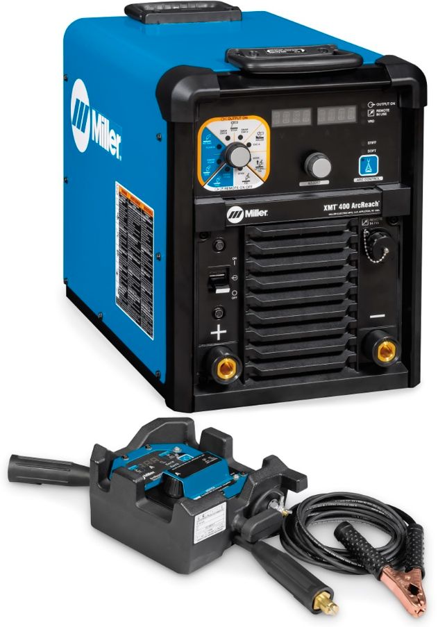 Miller® XMT® 400 1 or 3 Phase CC/CV Multi-Process Welder With 208 - 575 Input Voltage, ArcReach® Technology, Auto-Line™ Technology, And ArcReach® Stick/TIG Remote
