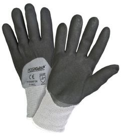 PIP Global Safety® Medium PosiGrip® 15 Gauge Black Foam Nitrile Palm Finger And Knuckle Coated Work Gloves With Nylon And Spandex Liner And Knit Wrist