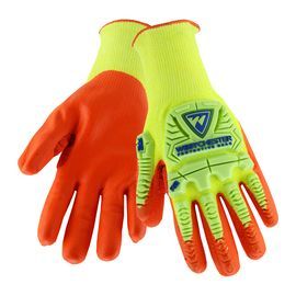 PIP Global Safety® Medium G-Tek® PolyKor® 13 Gauge Orange Foam Nitrile Palm And Finger Coated Work Gloves With PolyKor® Liner And Knit Wrist