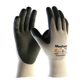 PIP Global Safety® 2X MaxiFoam® Premium 15 Gauge Gray Micro Foam Nitrile Palm And Finger Coated Work Gloves With Nylon Liner And Knit Wrist