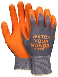 MCR Safety® X-Large MCR Safety® 15 Gauge Orange Nitrile Palm And Fingertip Coated Work Gloves With Nylon Liner And Knit Wrist