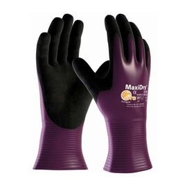 PIP Global Safety® Small MaxiDry® 18 Gauge Black Micro Foam Nitrile Full Coated Work Gloves With Nylon And Elastane Liner And Knit Wrist