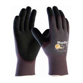 PIP Global Safety® Medium MaxiDry® 18 Gauge Black Micro Foam Nitrile Palm And Finger Coated Work Gloves With Nylon And Elastane Liner And Knit Wrist