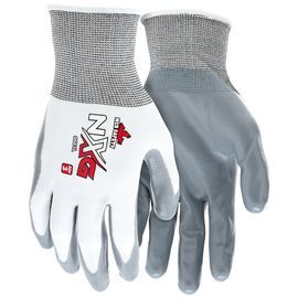MCR Safety® X-Large NXG 15 Gauge Gray Nitrile Palm And Fingertip Coated Work Gloves With Nylon Liner And Knit Wrist