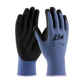 PIP Global Safety® X-Small G-Tek® 13 Gauge Black Nitrile Palm And Finger Coated Work Gloves With Nylon Liner And Knit Wrist