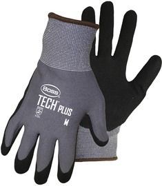 PIP Global Safety® 2X Boss® 15 Gauge Black Nitrile Palm And Finger Coated Work Gloves With Nylon Liner And Knit Wrist