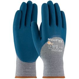 PIP Global Safety® Medium MaxiFlex® Comfort™ 15 Gauge Blue Micro Foam Nitrile Palm Finger And Knuckle Coated Work Gloves With Elastane, Cotton And Nylon Liner And Knit Wrist