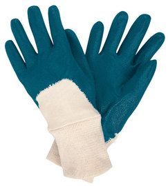 MCR Safety® X-Large MCR Safety® Blue Nitrile Palm And Knuckle Coated Work Gloves With Interlock Cotton Liner And Knit Wrist