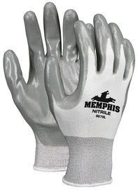 MCR Safety® X-Small NXG 13 Gauge Gray Nitrile Palm And Fingertip Coated Work Gloves With Nylon Liner And Knit Wrist