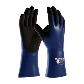 PIP Global Safety® Small MaxiDry® Plus by ATG® Ultra Light Weight Black Micro Foam Nitrile Full Coated Work Gloves With Nylon And Elastane Liner And Gauntlet Cuff