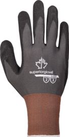 Superior Glove® Size 9 KnitActiv Pro™ S13PNT Microporous Nitrile Palm Coated Work Gloves With Nylon Liner, Knit Wrist And Straight Thumb
