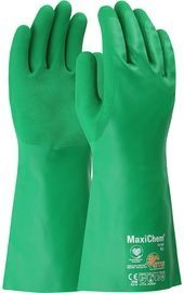 PIP Global Safety® Large MaxiChem® Non-Slip Nitrile Palm And Finger Coated Work Gloves With Nylon And Elastane Liner And Gauntlet Cuff