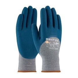 PIP Global Safety® Large MaxiFlex® Comfort™ 15 Gauge Blue Micro Foam Nitrile Palm Finger And Knuckle Coated Work Gloves With Elastane, Cotton And Nylon Liner And Knit Wrist
