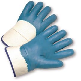 PIP Global Safety® Medium Smooth Nitrile Palm Finger And Knuckle Coated Work Gloves With Cotton Liner And Safety Cuff PIP Global Safety® Medium Smooth Nitrile Palm Finger And Knuckle Coated Work Gloves With Cotton Liner And Safety Cuff