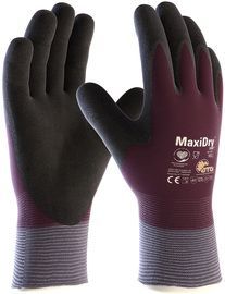 PIP Global Safety® Small MaxiDry® Zero™ 15 Gauge Black Micro Foam Double Dipped Nitrile Full Coated Work Gloves With Nylon And Elastane Liner And Knit Wrist