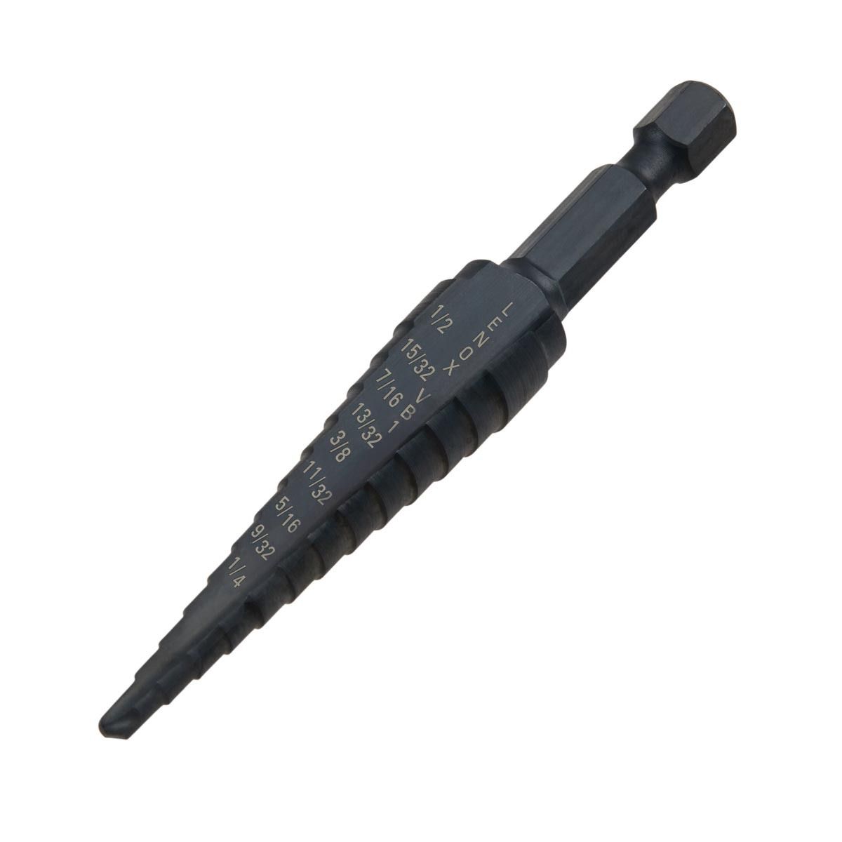 Lenox� 1/8 Lenox� 1/8" - 1/2" X 3" X 1/4" Hex Shank Black Oxide Coated Step Drill Bit