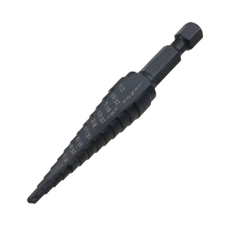 Lenox� 1/8 Lenox� 1/8" - 1/2" X 3" X 1/4" Hex Shank Black Oxide Coated Step Drill Bit