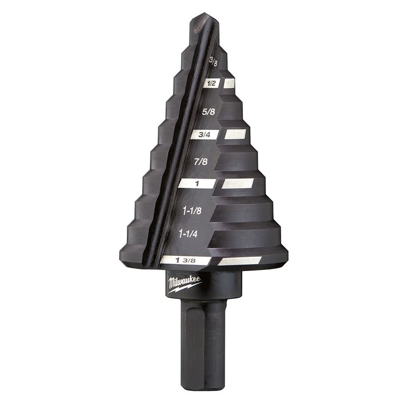 Milwaukee� 3/16 Milwaukee� 3/16" - 7/8" X 3" X 1/4" 3-Flat Shank Step Drill Bit