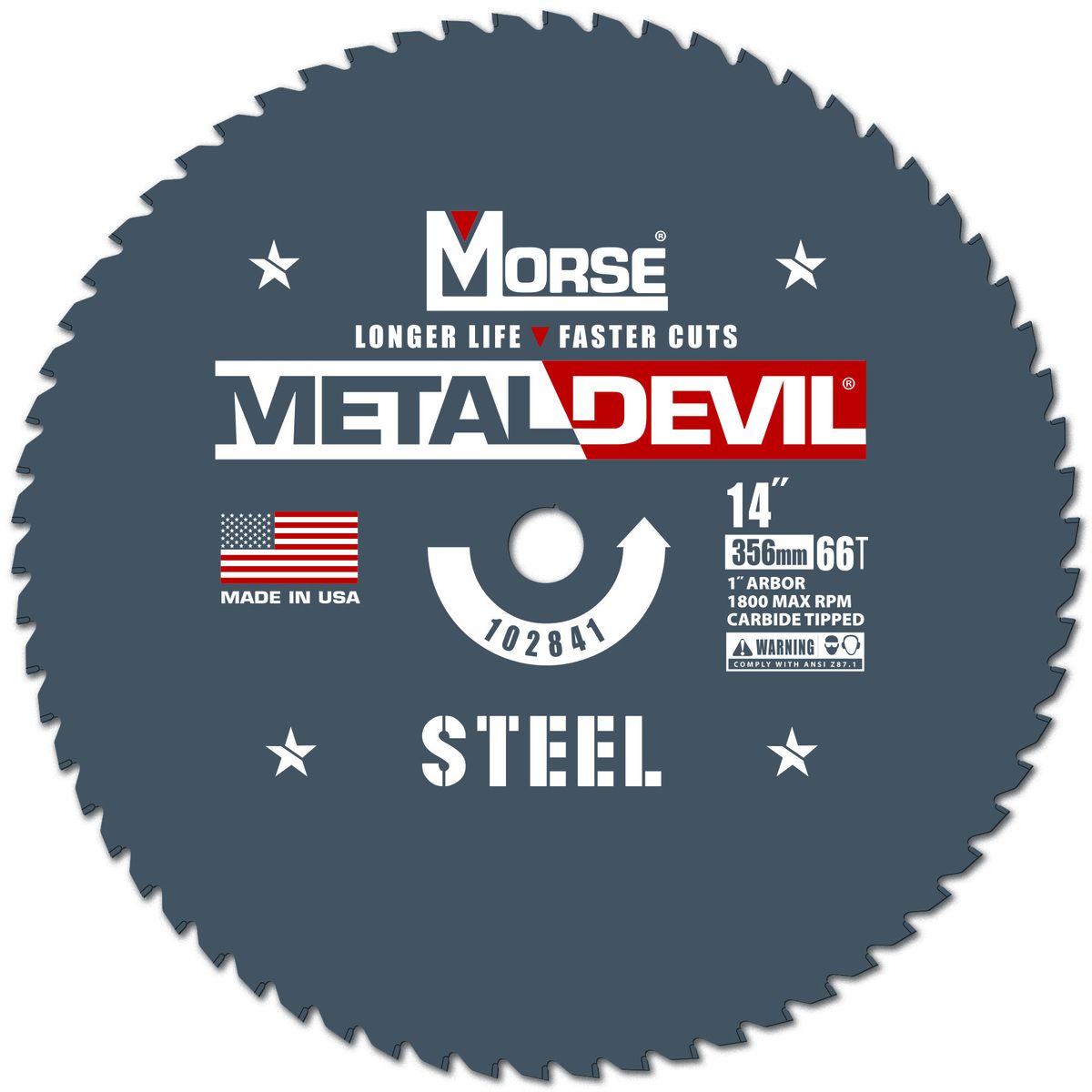 Morse� 14 Morse� 14" 66 Teeth Metal Devil Carbide Tipped Circular Saw Blade (Steel Cutting)
