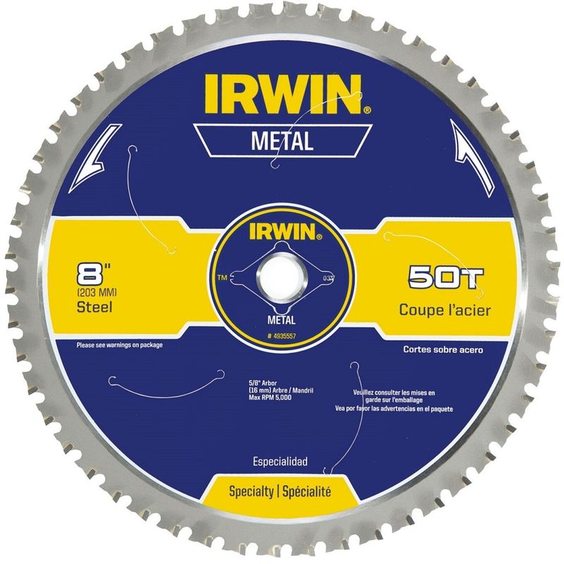 IRWIN� 8" 50 Teeth Carbide Tipped Circular Saw Blade