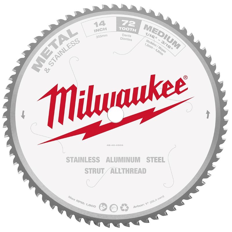 Milwaukee� 14" 72 Teeth Carbide Circular Saw Blade