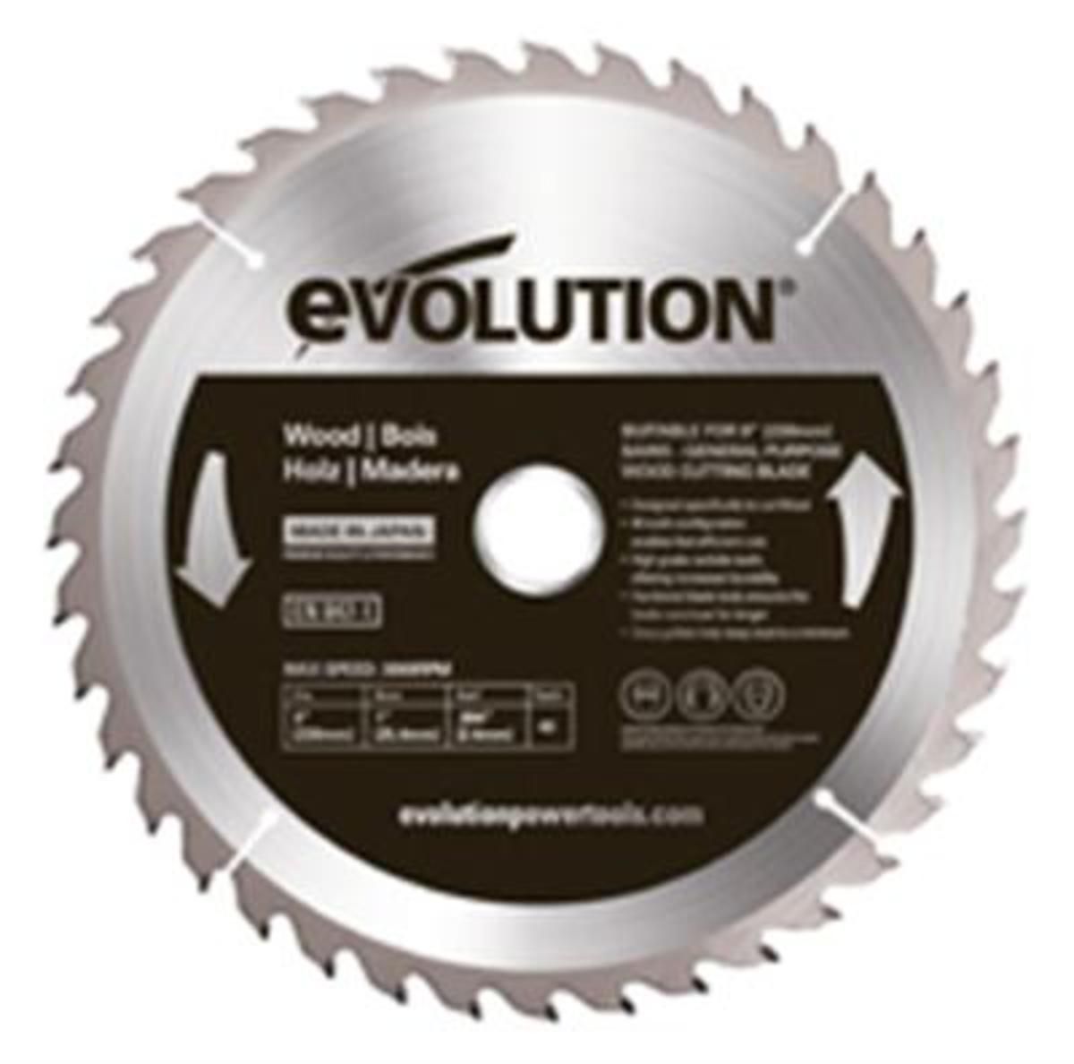 Evolution� Power Tools 9 Evolution� Power Tools 9" Wood Cuttin Blade 40 Teeth