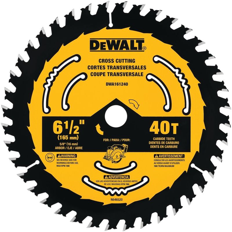 DEWALT� 6 1/2" 40 Teeth Carbide Circular Saw Blade