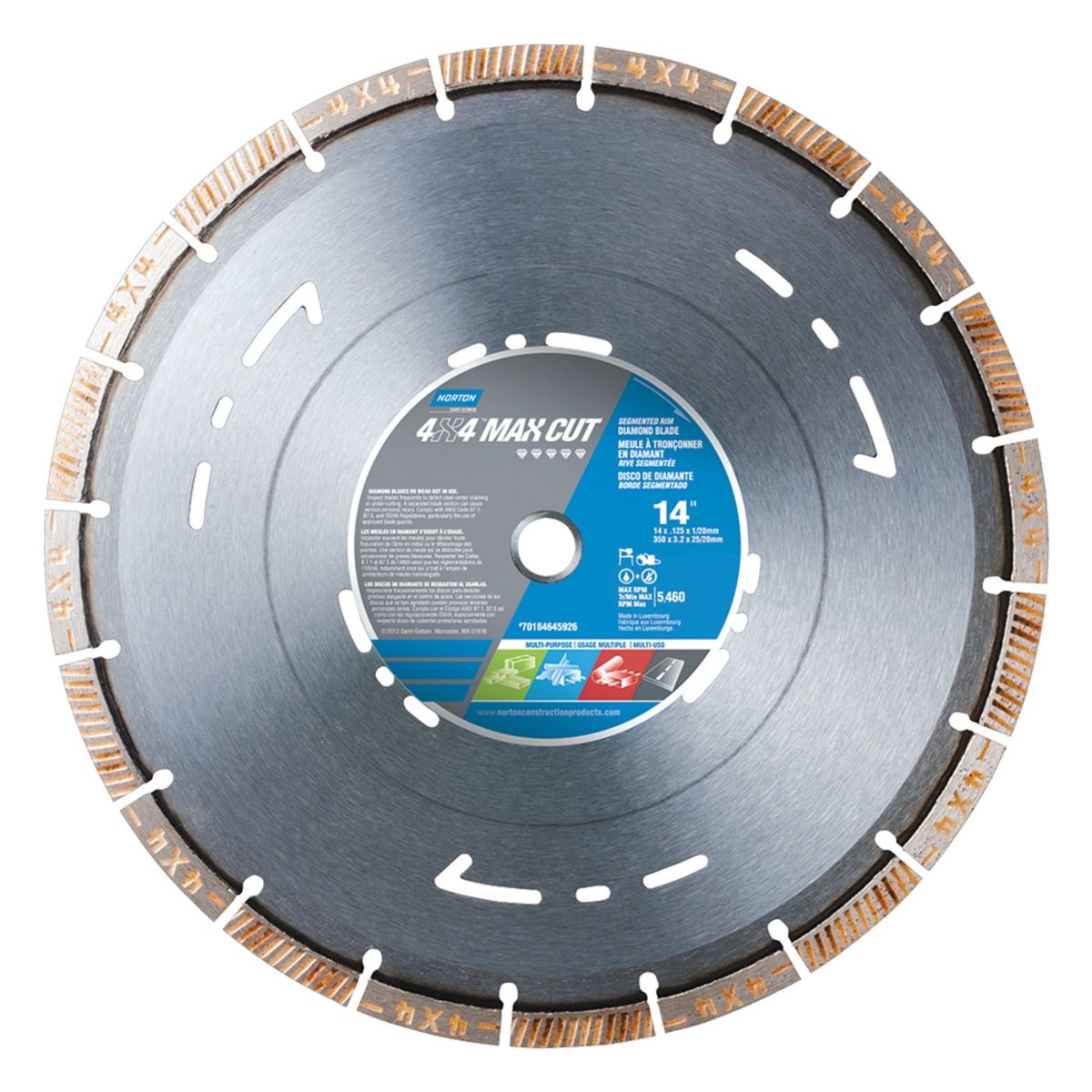 Norton� 4X4� MAX CUT iHD 14 Norton� 4X4� MAX CUT iHD 14" High Speed Steel Diamond Saw Blade 20 Teeth