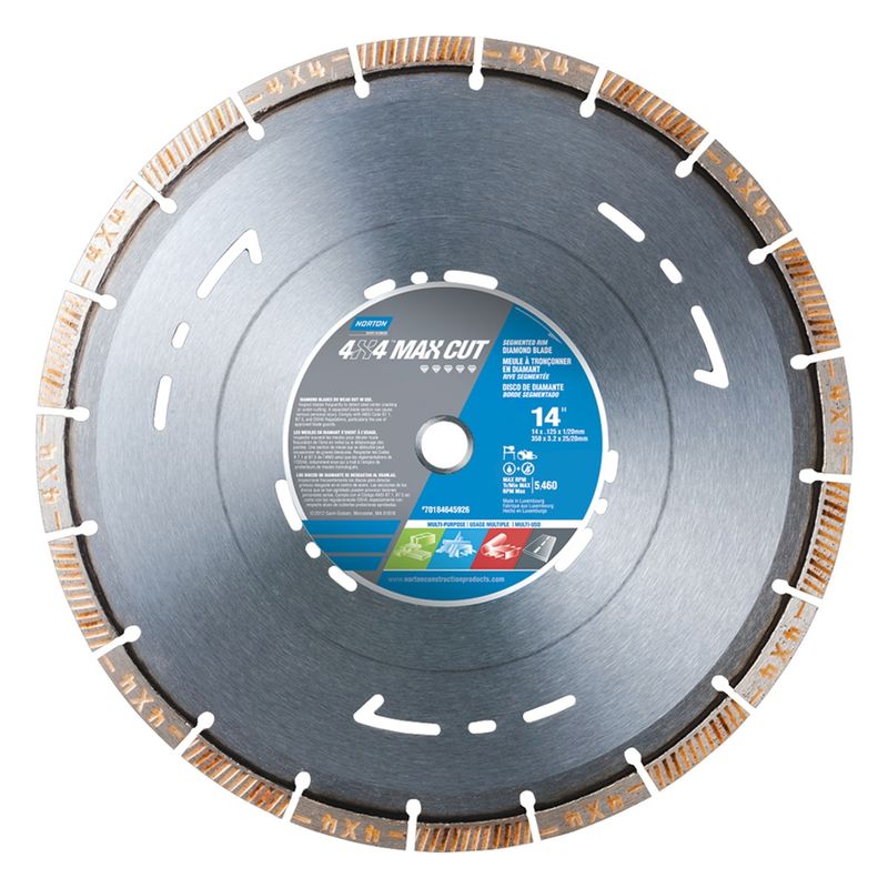 Norton� 4X4� MAX CUT iHD 14" High Speed Steel Diamond Saw Blade 20 Teeth