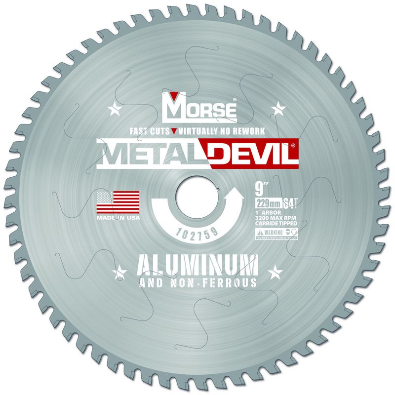 Morse� 9" 64 Teeth Metal Devil Carbide Tipped Circular Saw Blade (Aluminum Cutting)
