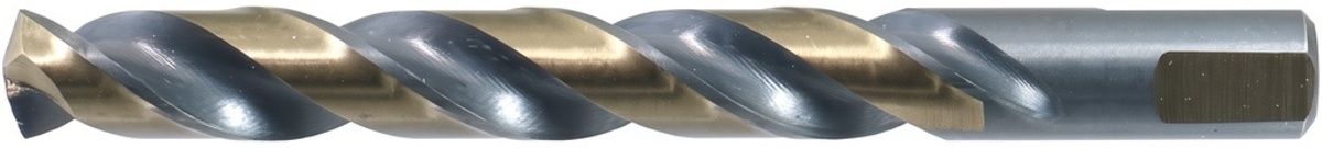 WALTER Drillco Series 400F 1/4 WALTER Drillco Series 400F 1/4" X 4" X 1/4" 3-Flat Shank Black & Gold Coated Jobber Length Drill Bit